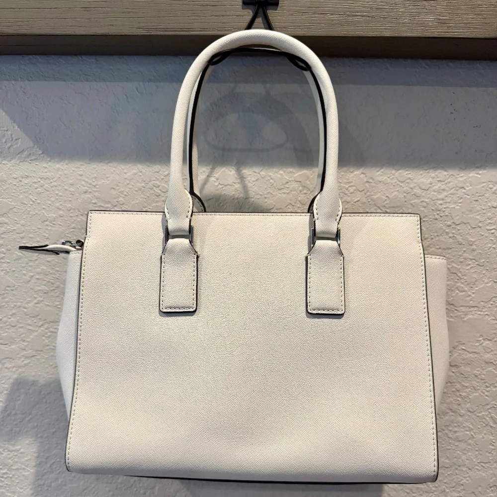 Kate Spade Cameron Monotone Medium Satchel‎ Optic White Like New Extra Strap